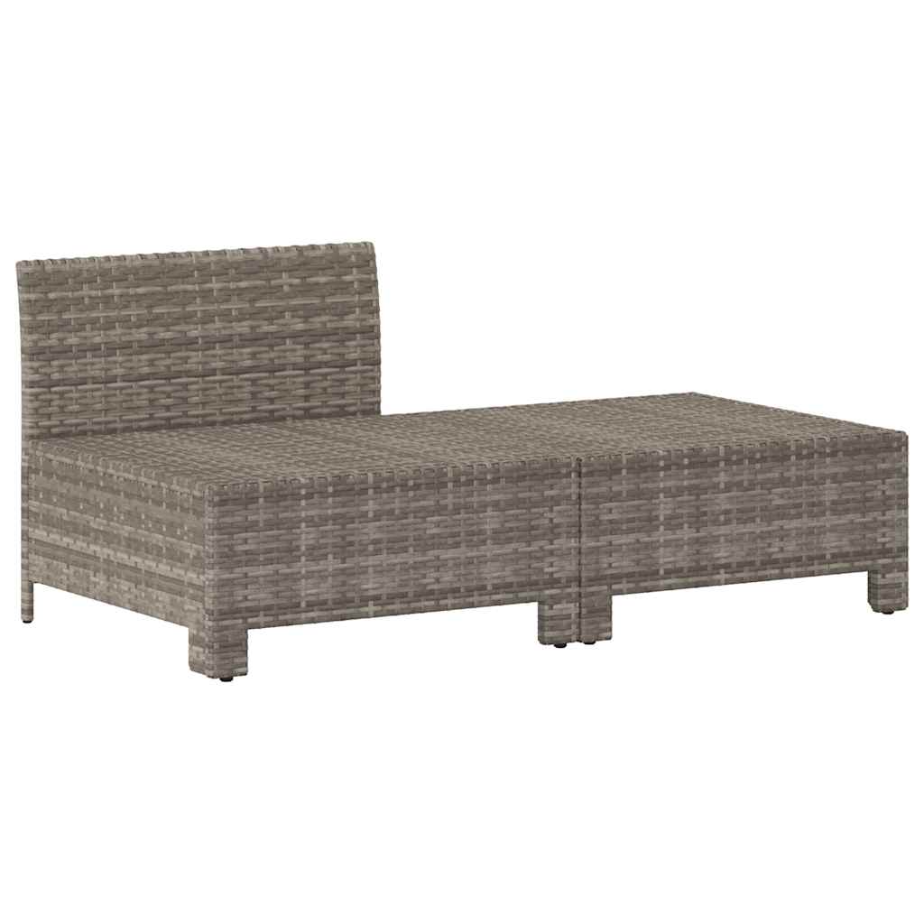 Set de muebles de jardín 2 pzas cojines ratán sintético gris vidaXL