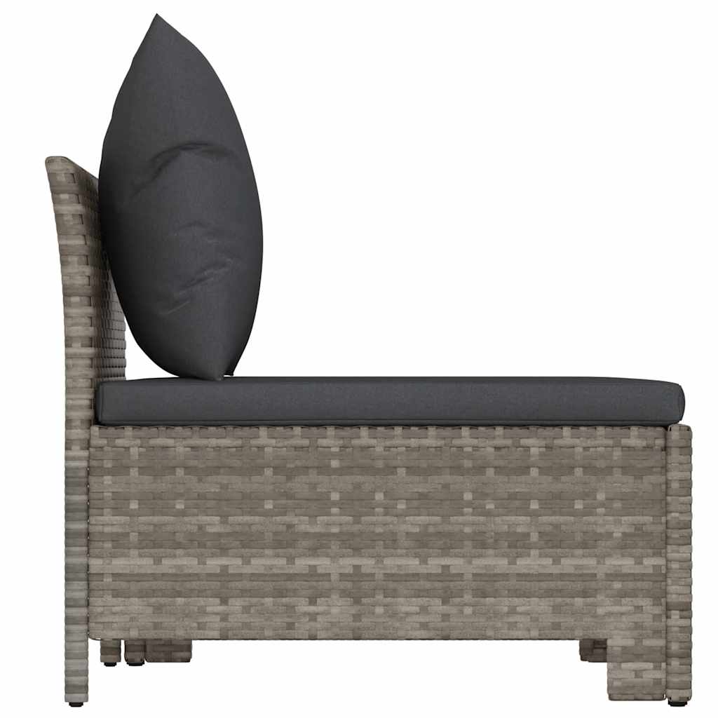 Set de muebles de jardín 2 pzas cojines ratán sintético gris vidaXL