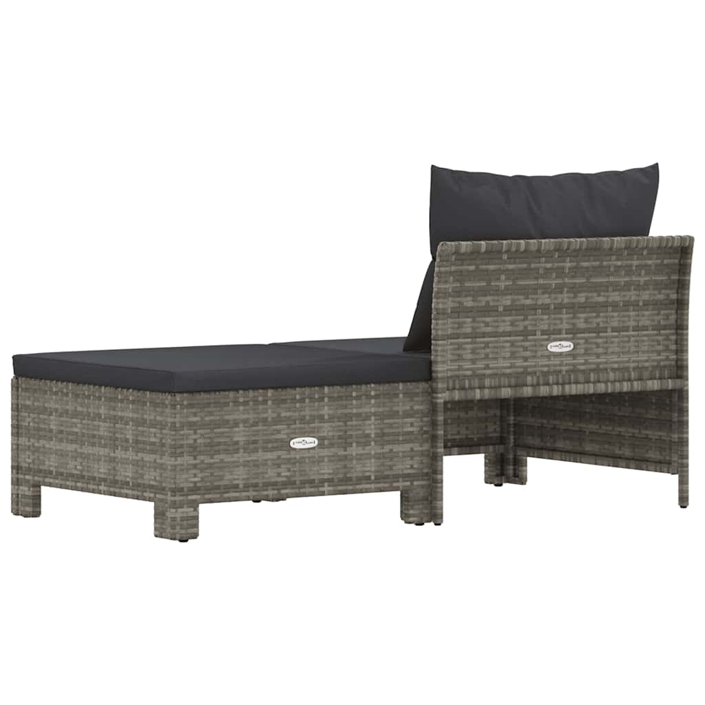 Set de muebles de jardín 2 pzas cojines ratán sintético gris vidaXL