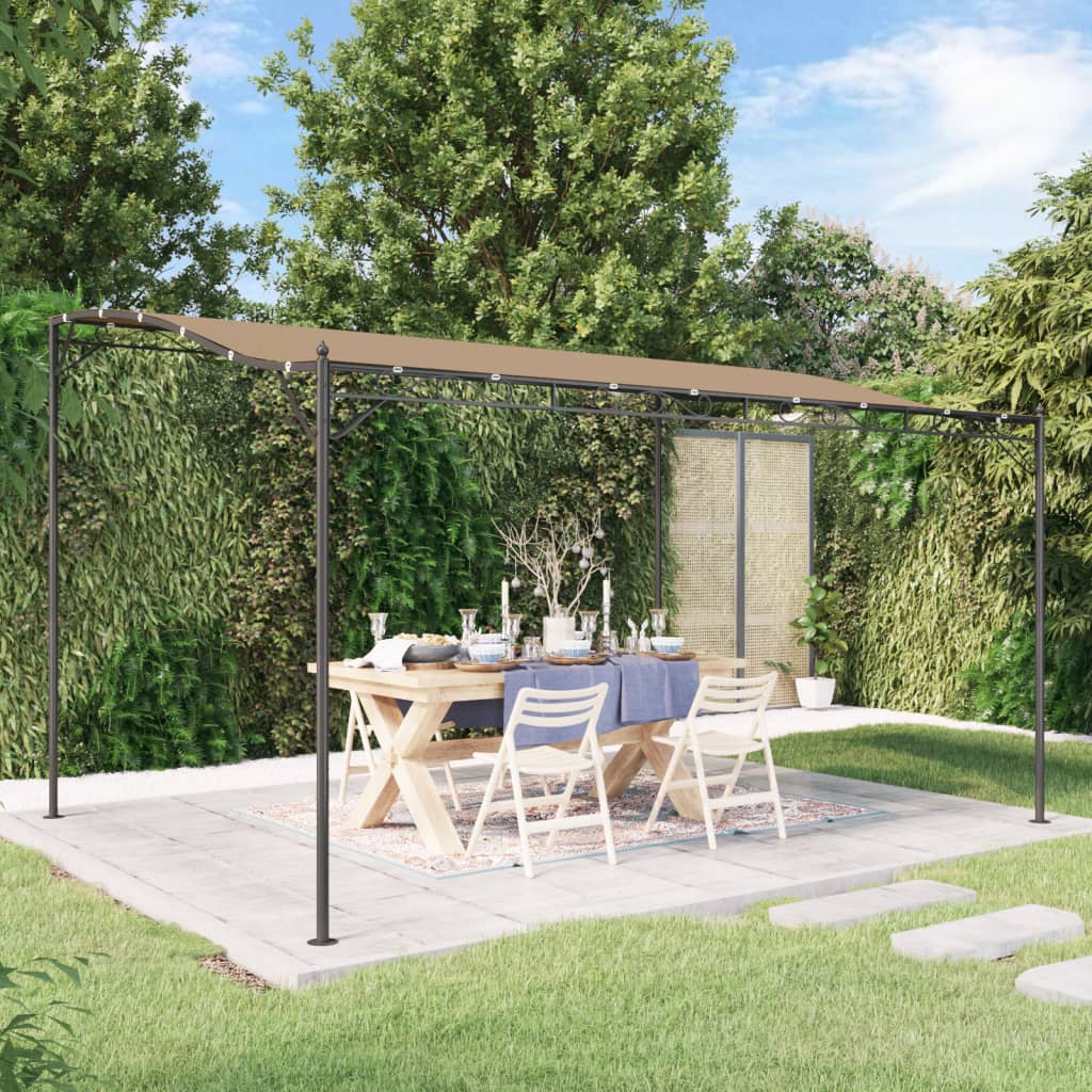 Vetonek Toldo acero y tela gris taupe 4x3 m 180 g/m²