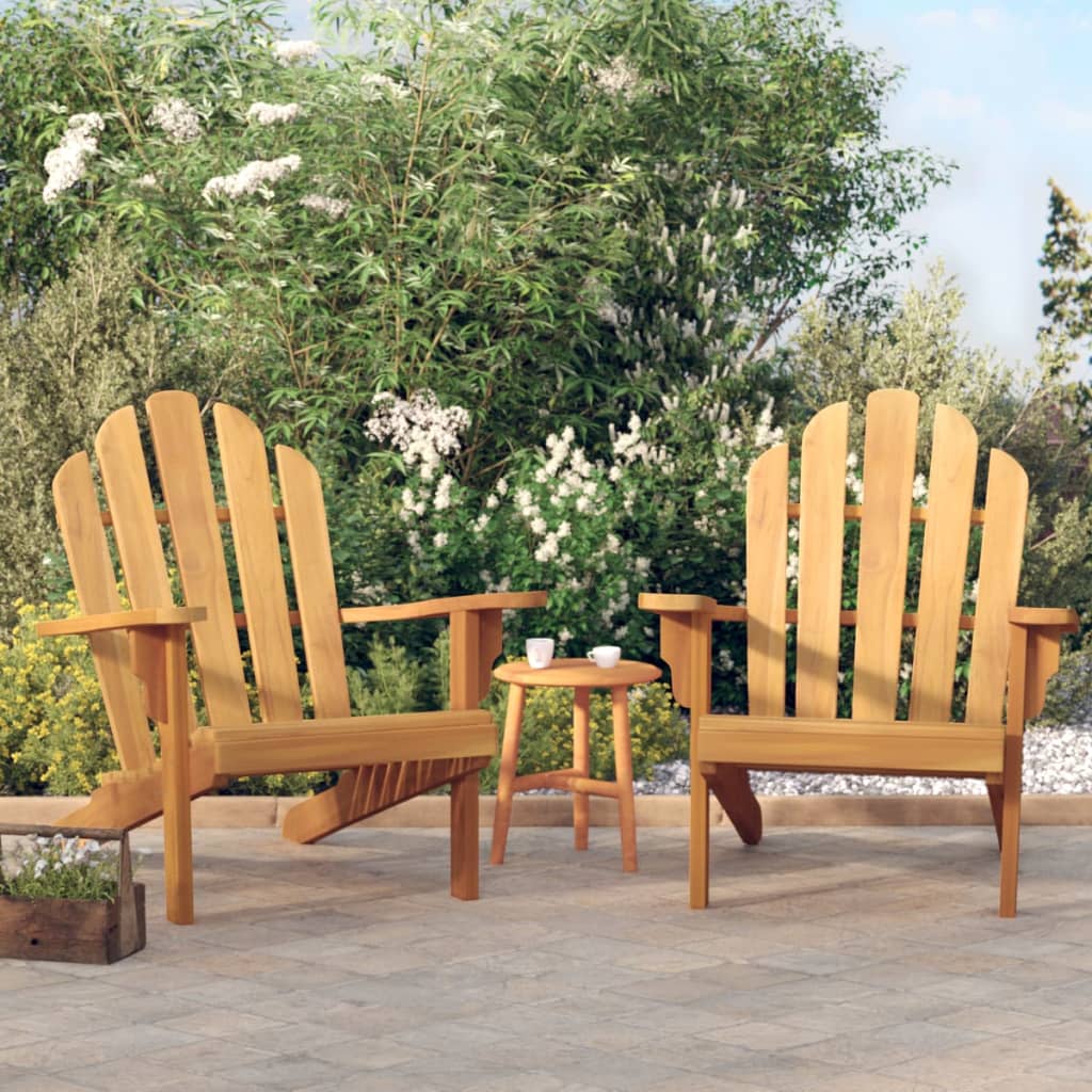 Vetonek Sillas jardín 2 uds Adirondack madera maciza teca 77x91x95 cm