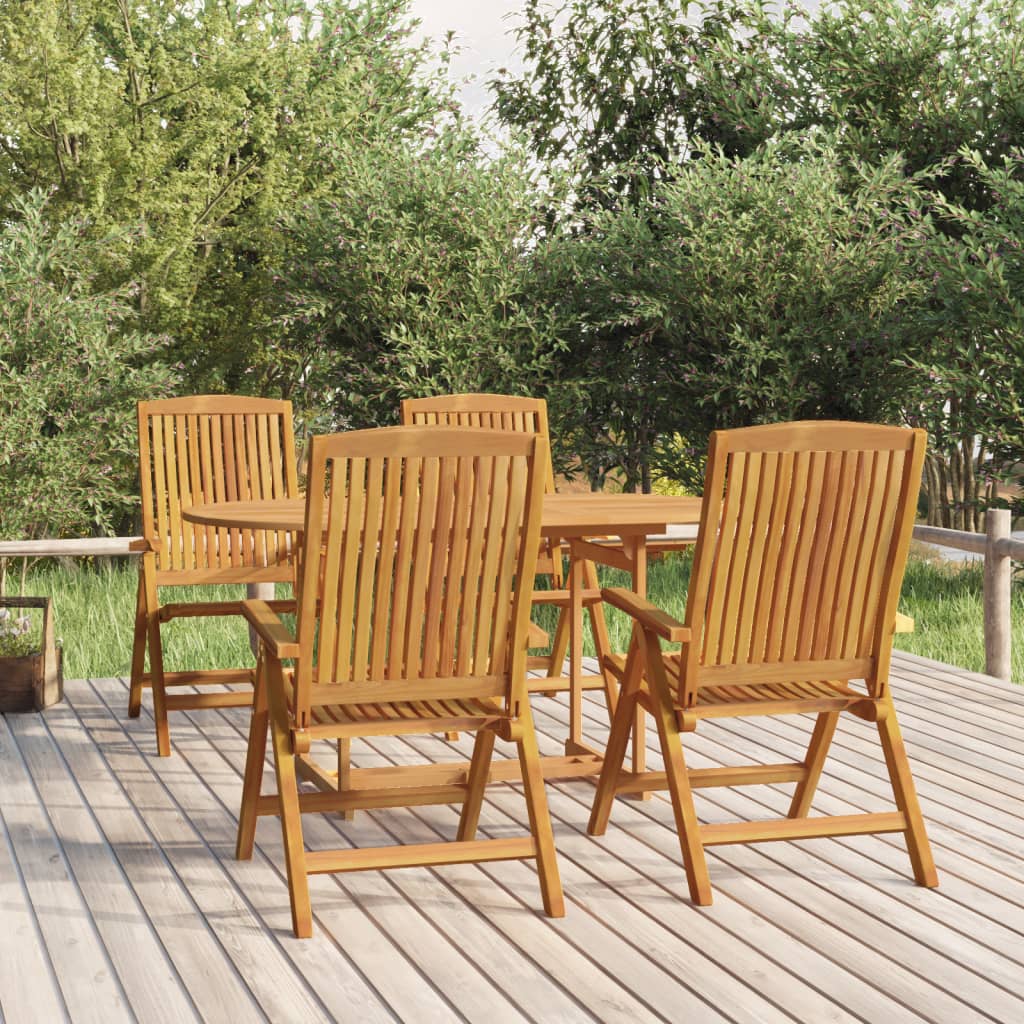 Vetonek Juego de comedor para jardín 5 piezas madera maciza de teca