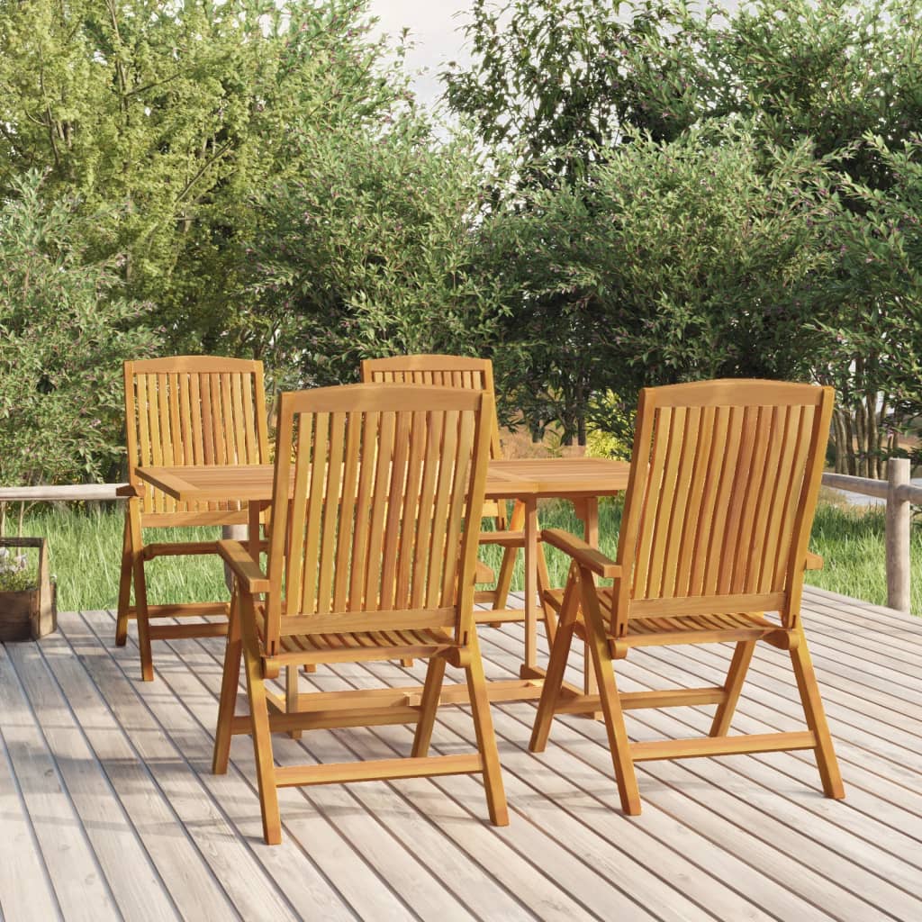 Vetonek Juego de comedor para jardín 5 piezas madera maciza de teca