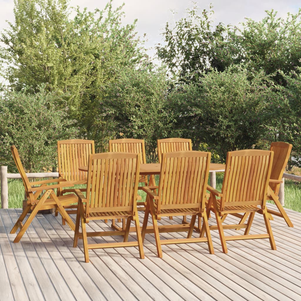 Vetonek Juego de comedor para jardín 9 piezas madera maciza de teca