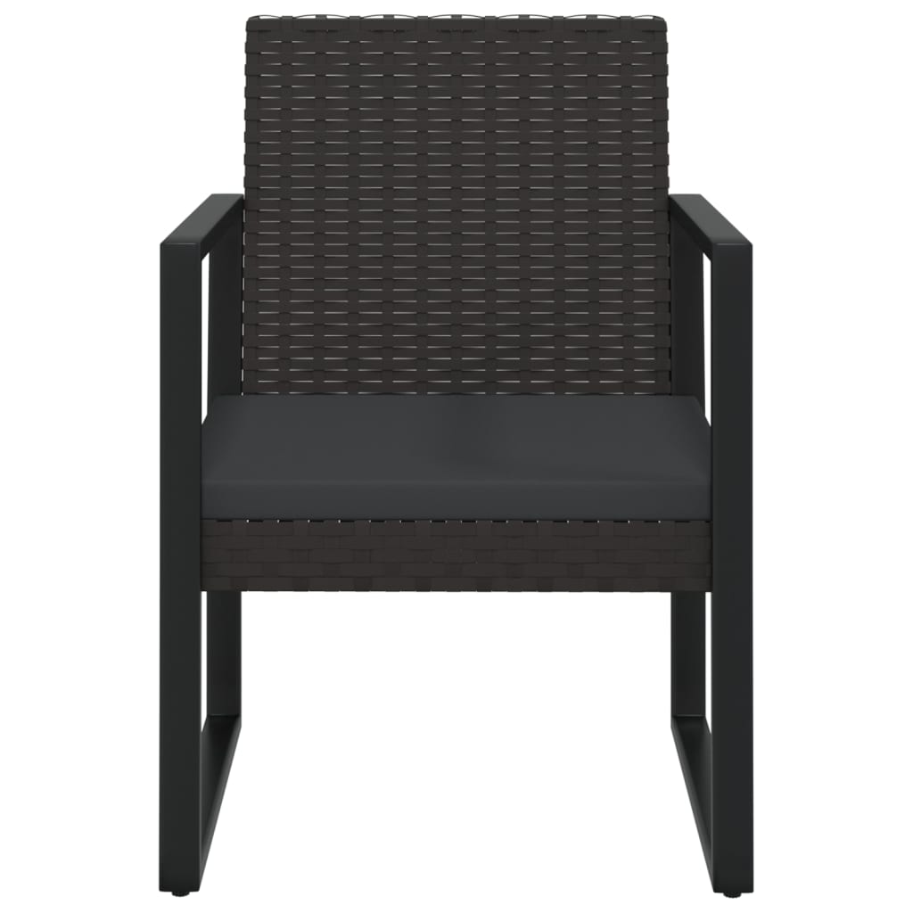 Chaise de jardin avec coussin synthétique noir