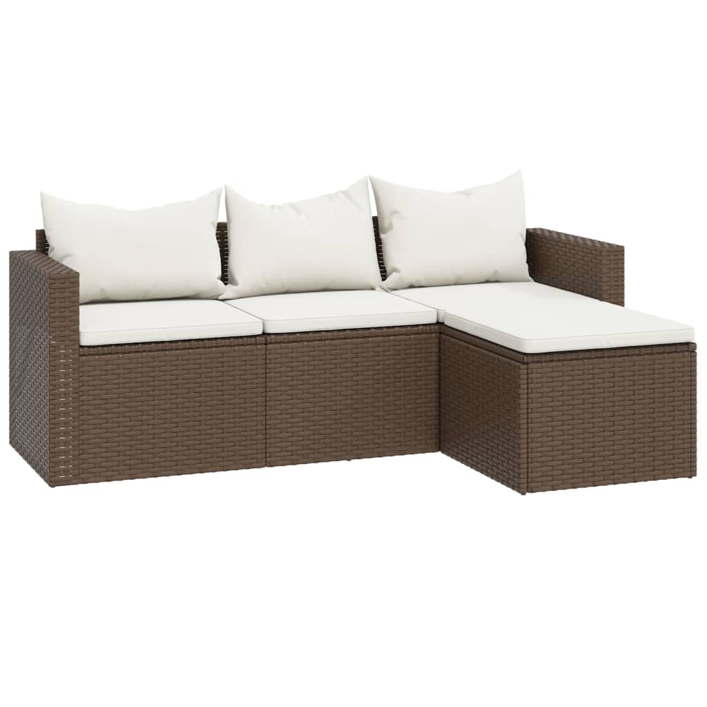 Set muebles de jardín ratán sintético marrón vidaXL