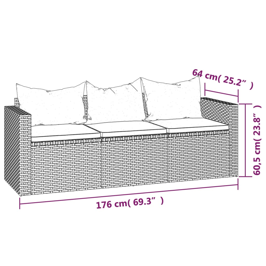 Set muebles de jardín ratán sintético marrón vidaXL