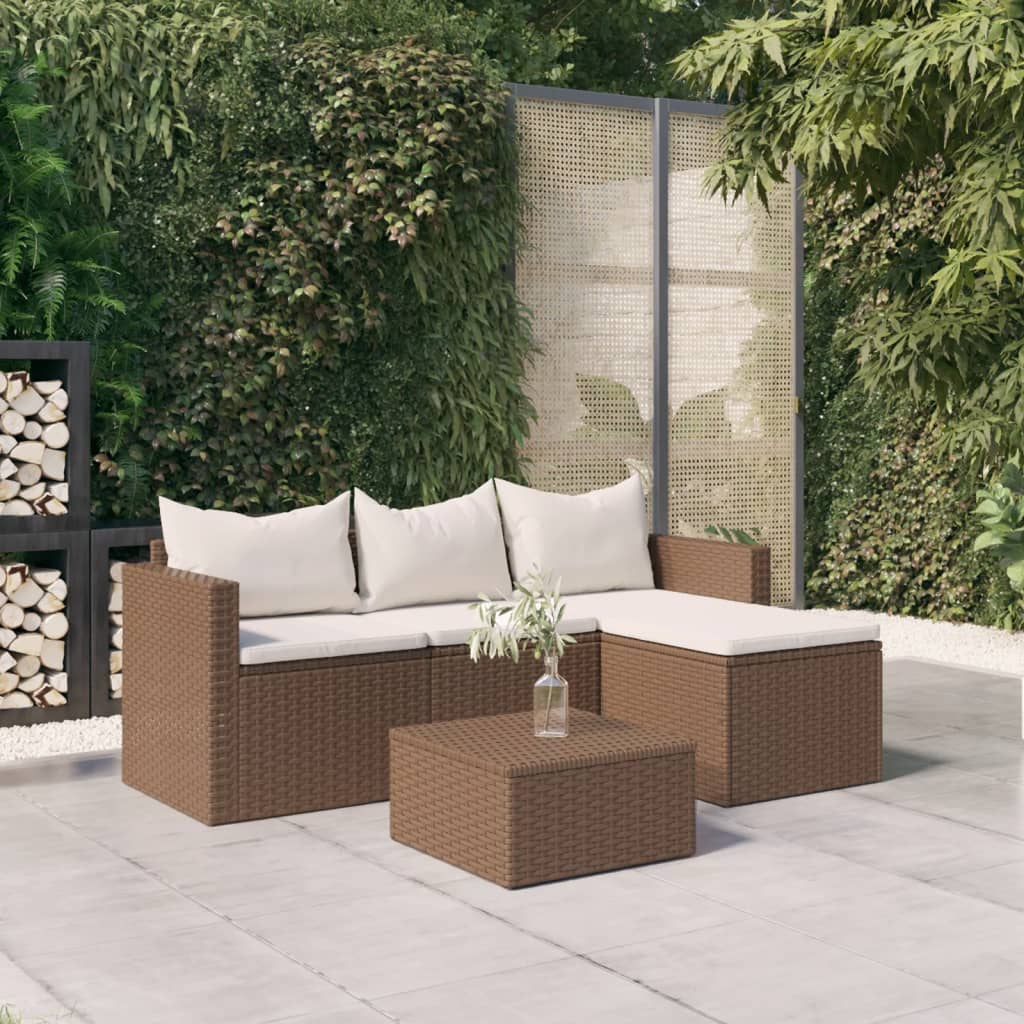 Vetonek Set muebles de jardín ratán sintético marrón