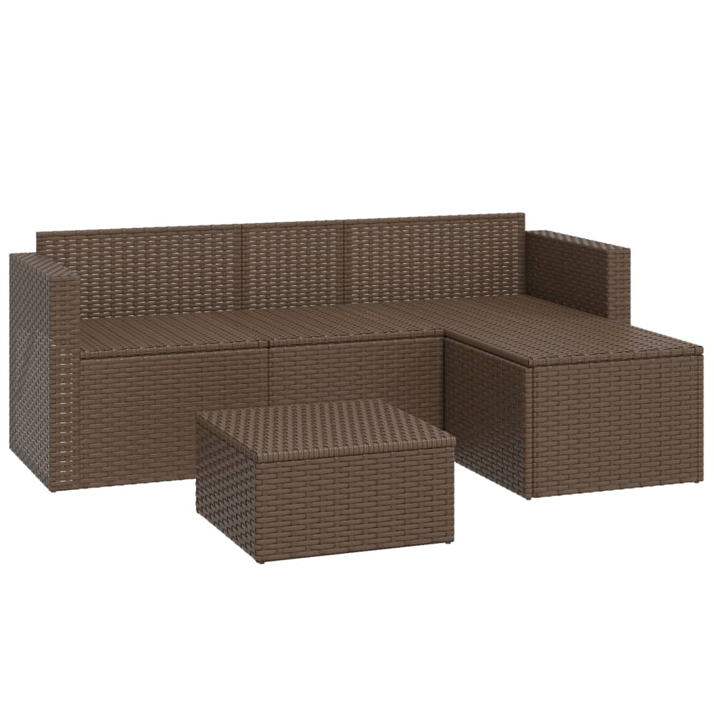 Set muebles de jardín ratán sintético marrón vidaXL