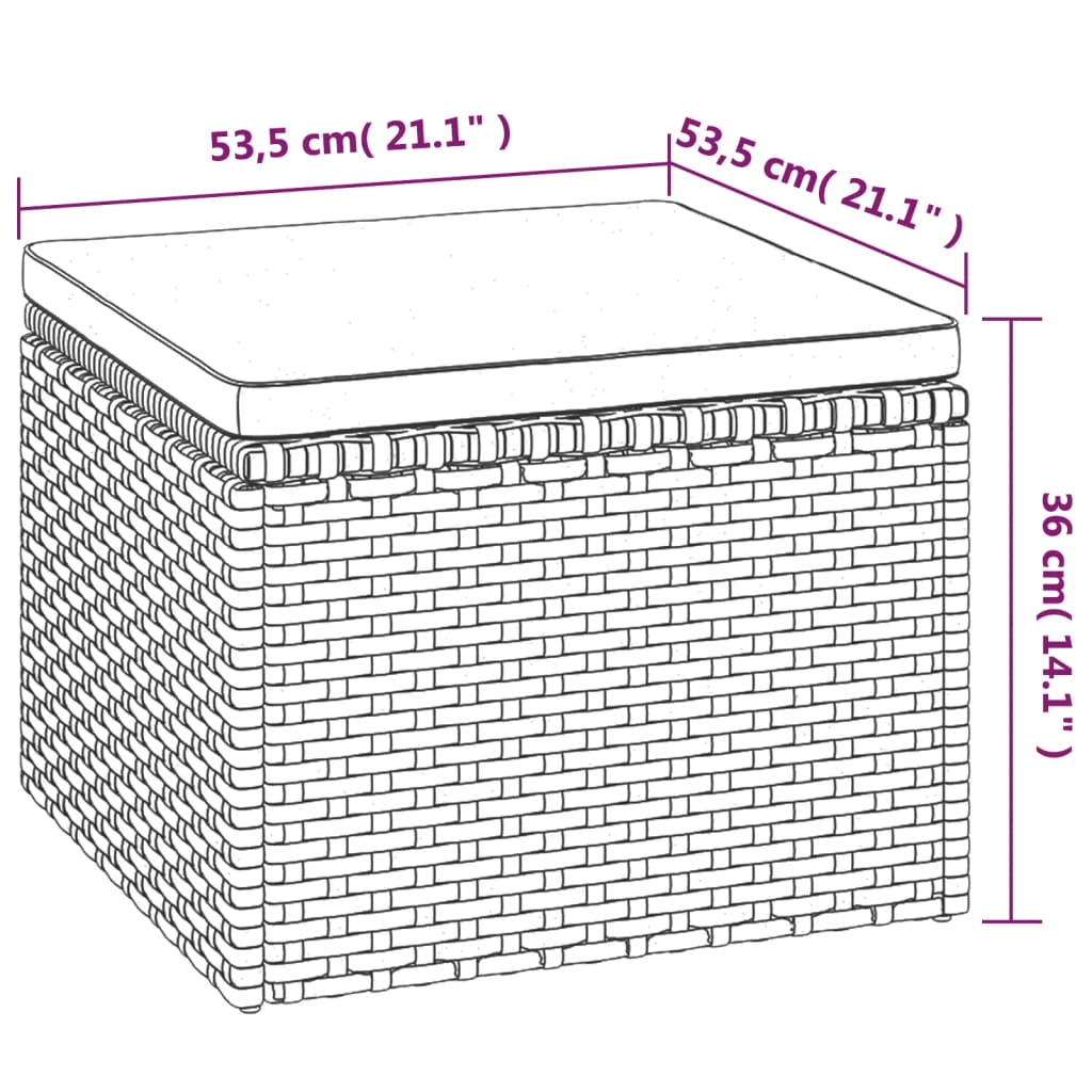 Sofa Jardin 3 Sitze mit Markise und schwarzem synthetischen Rattanhocker