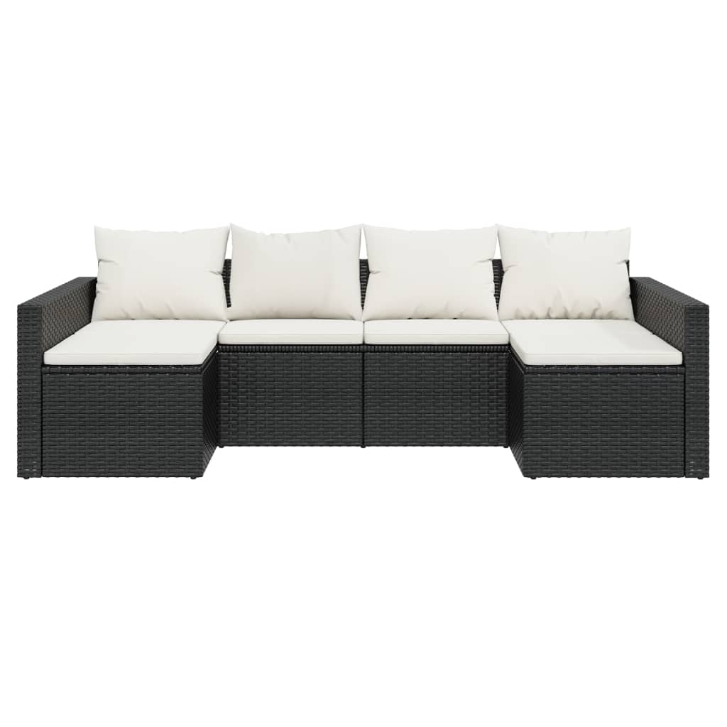 Set de muebles de jardín 2 pzas y cojines ratán sintético negro vidaXL