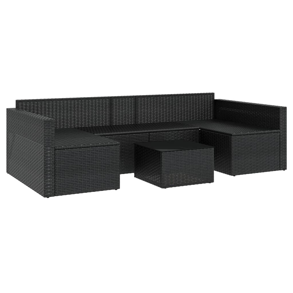 Set de muebles de jardín 2 pzas y cojines ratán sintético negro vidaXL