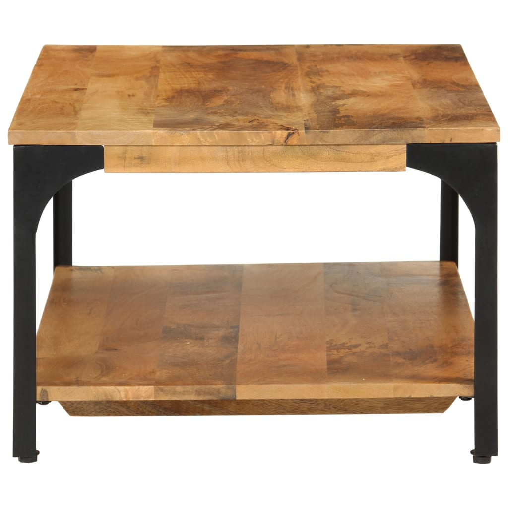 Mesa de centro con 2 alturas acero y madera mango 100x55x38 cm