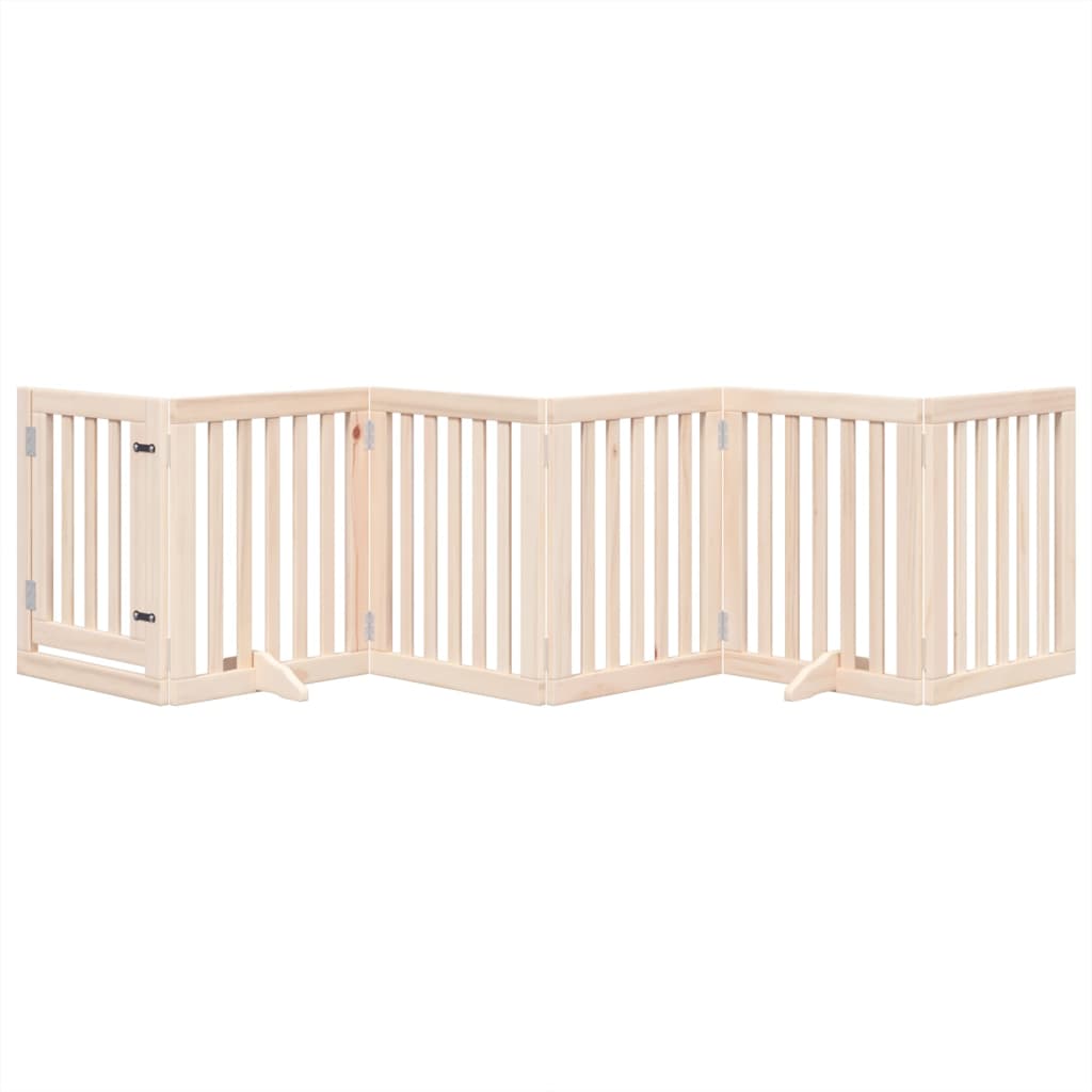 Puerta para perros plegable 6 paneles madera de álamo 300 cm