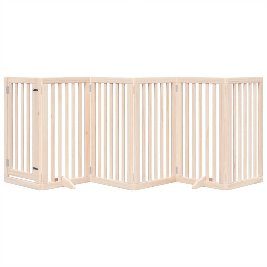 Puerta para perros plegable 6 paneles madera de álamo 300 cm