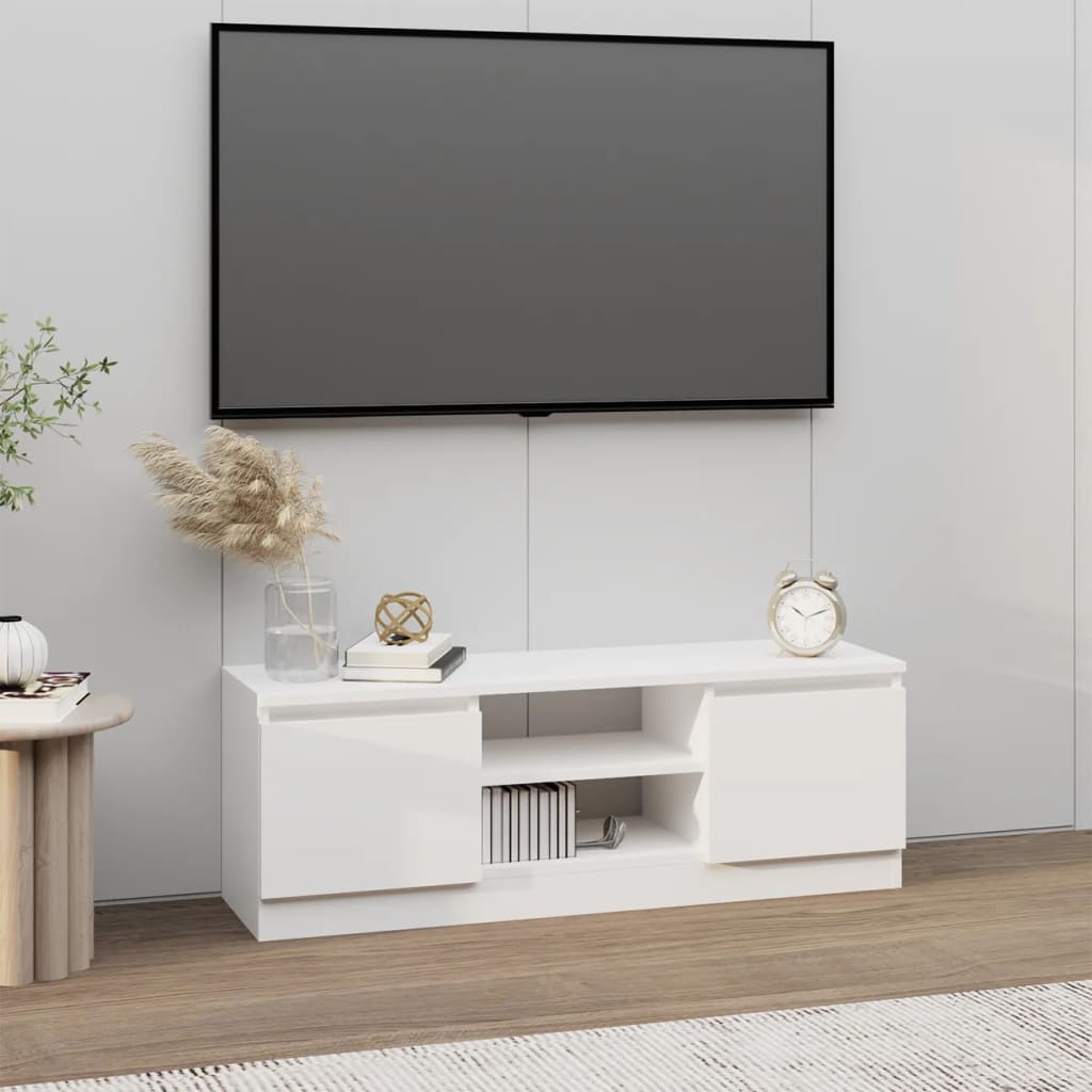 Vetonek Mueble de TV con puerta blanco 102x30x36 cm