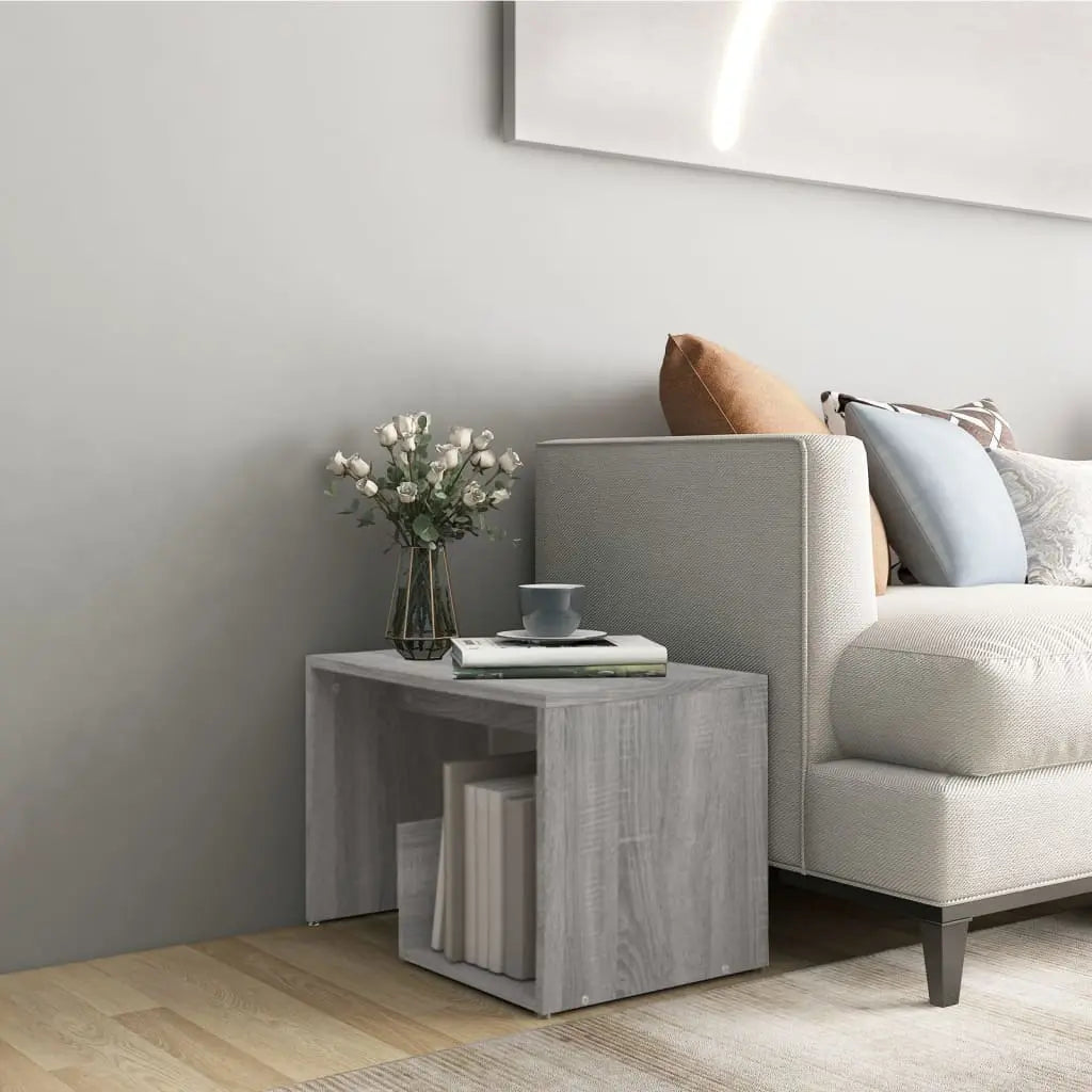 Vetonek Mesa auxiliar madera contrachapada gris Sonoma 59x36x38 cm