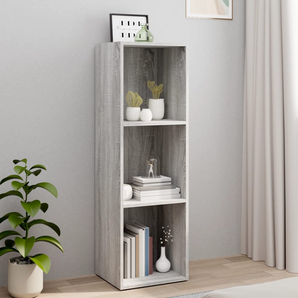 Vetonek Estantería/mueble de TV contrachapada gris Sonoma 36x30x114 cm