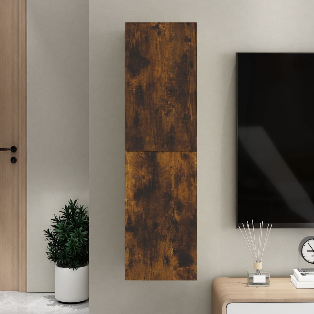 Vetonek Mueble para TV de pared color roble ahumado 30,5x30x110 cm