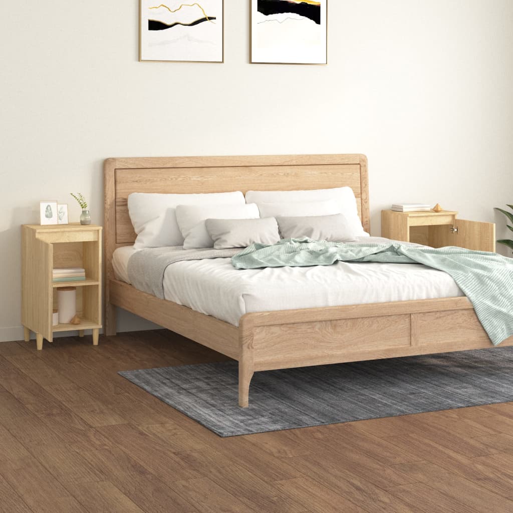 Tavoli notturni 2 UDS Wood Roble 40x35x70 cm