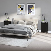 Tables de chevet 2 pcs contreplaqué noir 40x35x70 cm v7375 Vetonek