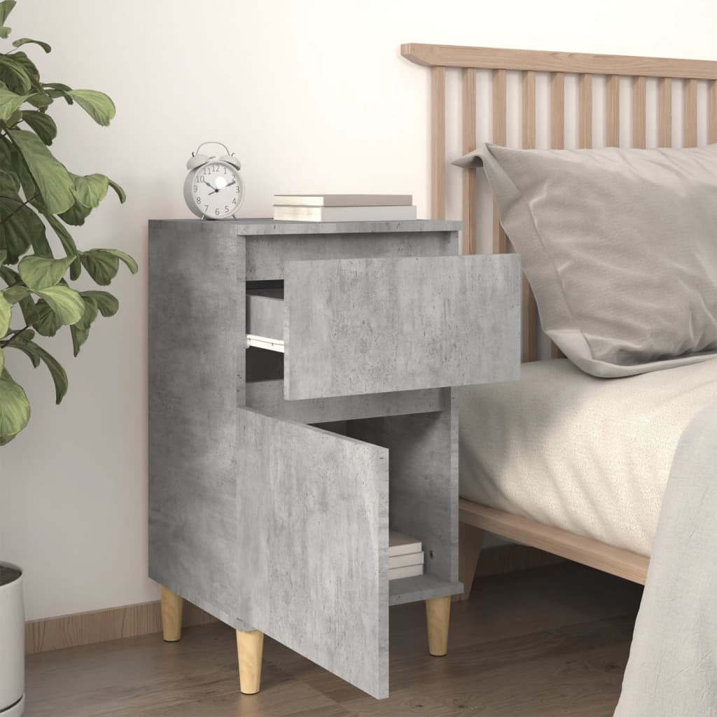 Tavoli notturni 2 unità in cemento grigio 40x35x70 cm