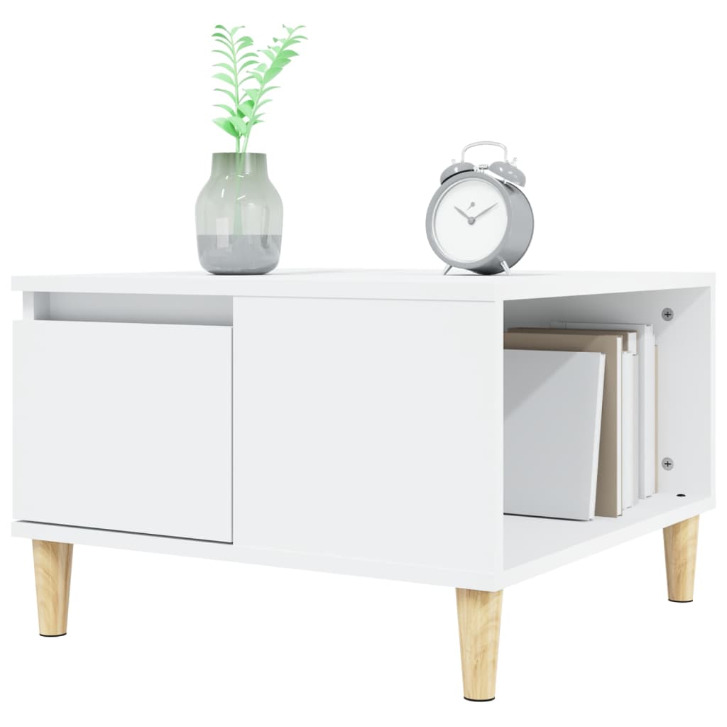 Mesa de centro madera contrachapada blanco 55x55x36,5 cm vidaXL