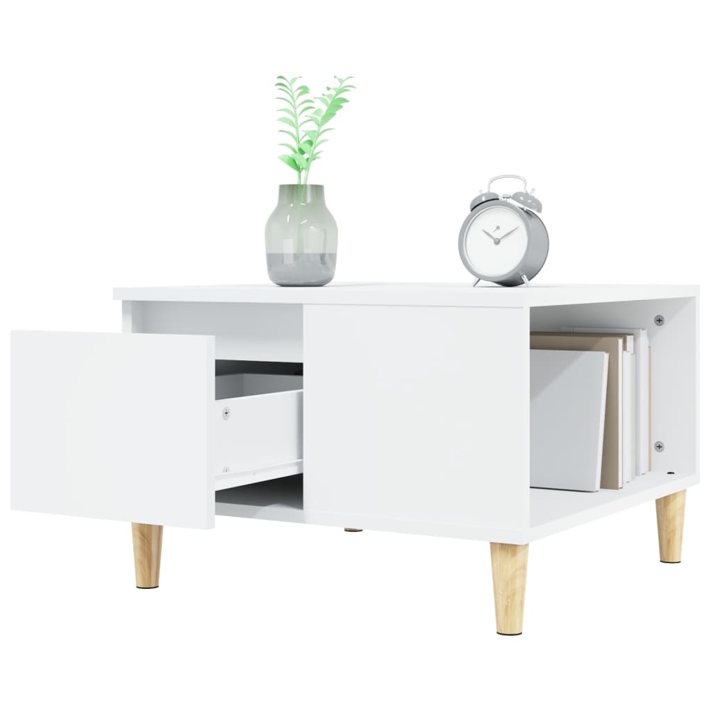 Mesa de centro madera contrachapada blanco 55x55x36,5 cm vidaXL