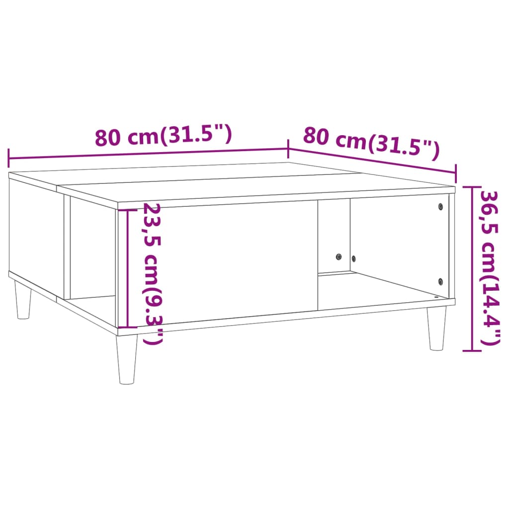 Sonoma Wood Center Tabella 80x80x36,5 cm