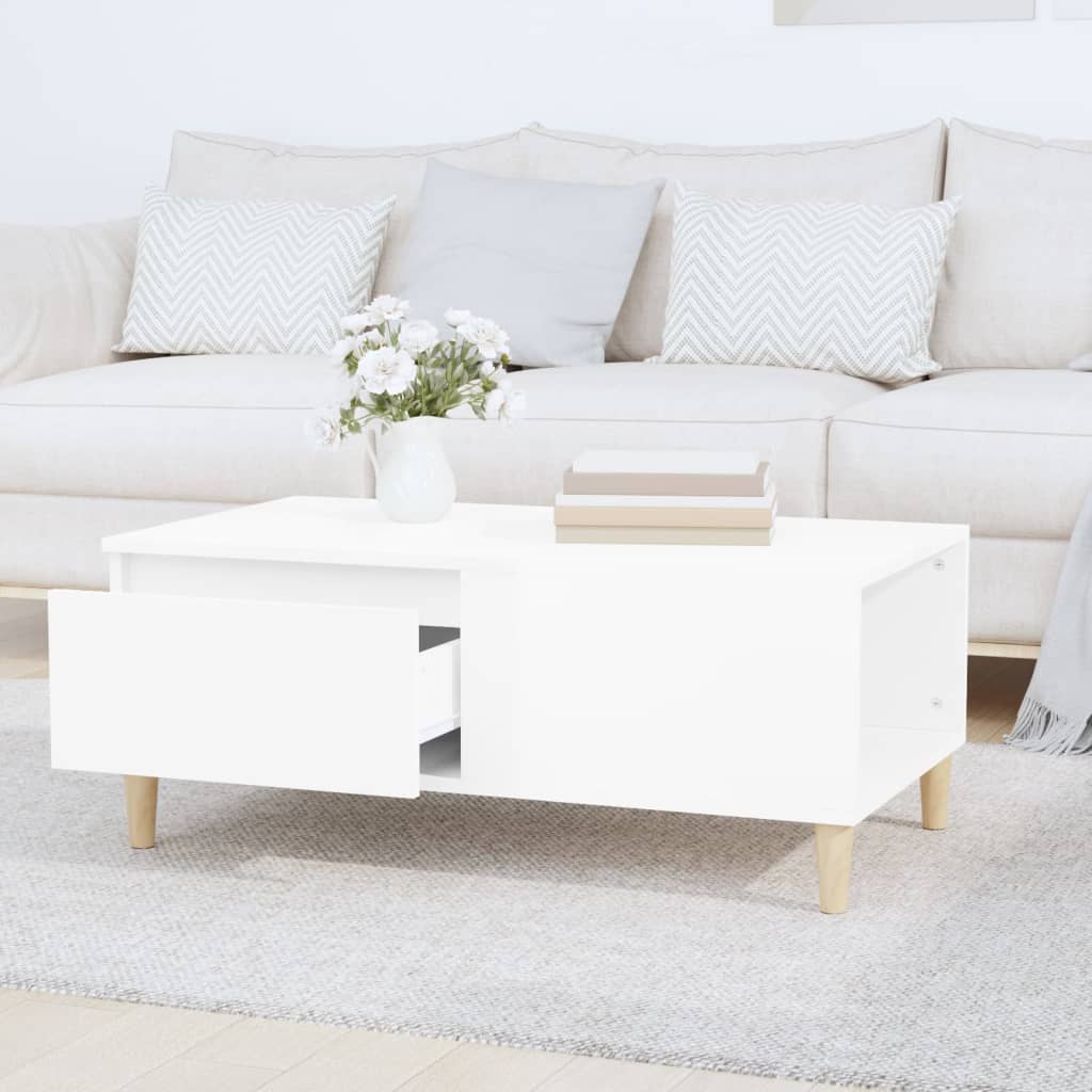 Mesa de centro madera blanco brillo 90x50x36,5 cm vidaXL