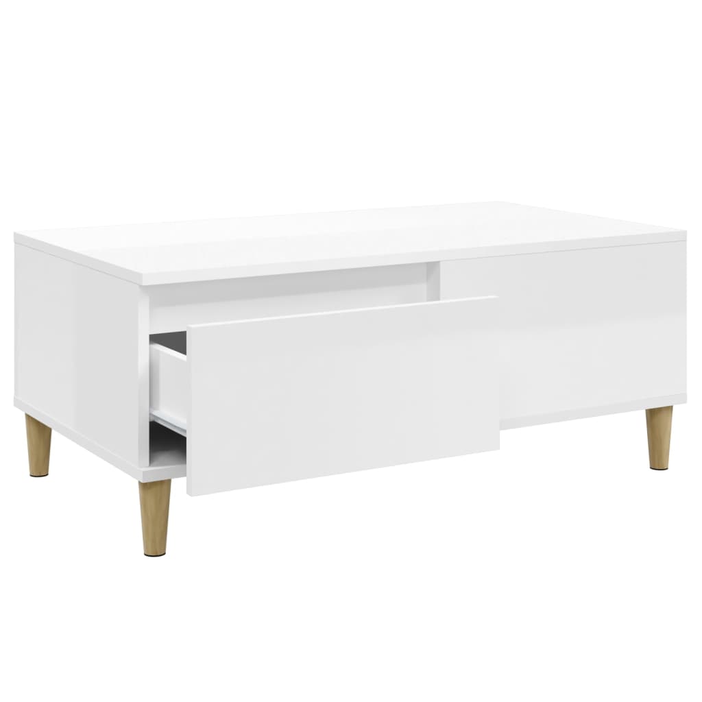 Mesa de centro madera blanco brillo 90x50x36,5 cm vidaXL