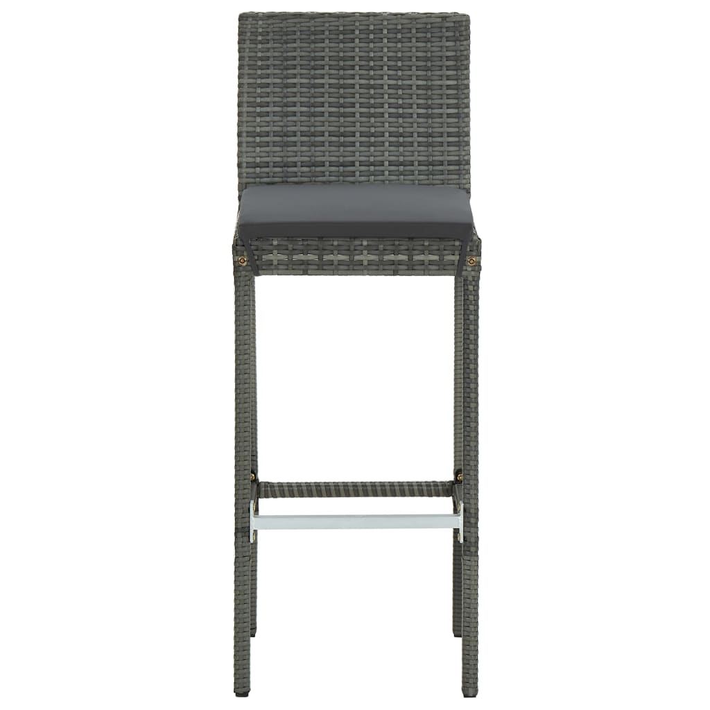 Kitchen stools with cushions 6 units synthetic gray