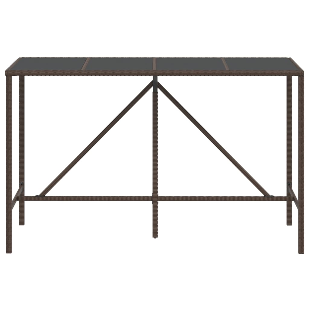 High table bar Surface Ratán pe brown 180x70x110 cm