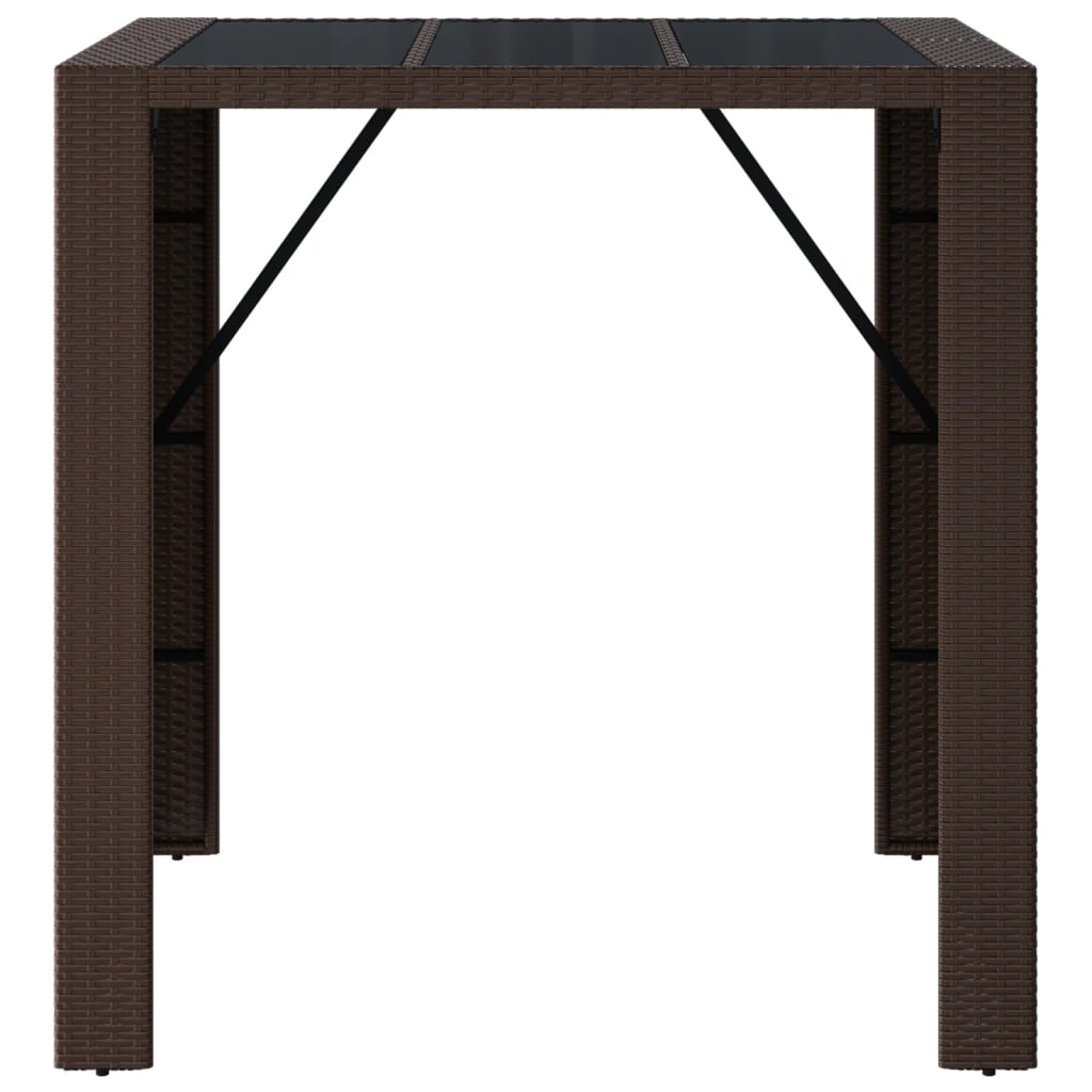 BAR TABLE WITH CRISHER SURFACE PE Brown 105x80x110 cm