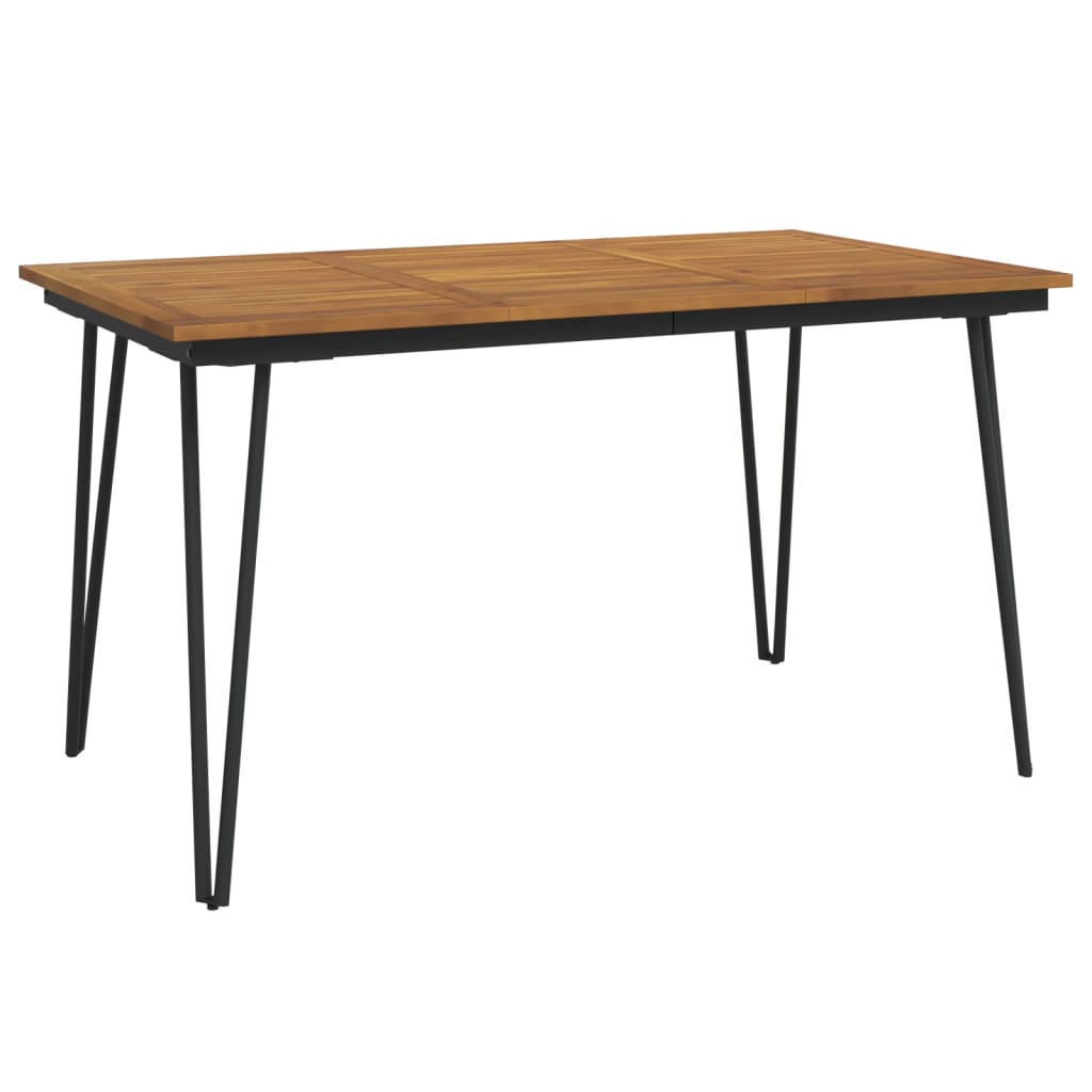 Mesa de jardín con patas en U madera maciza acacia 148x80x75 cm vidaXL