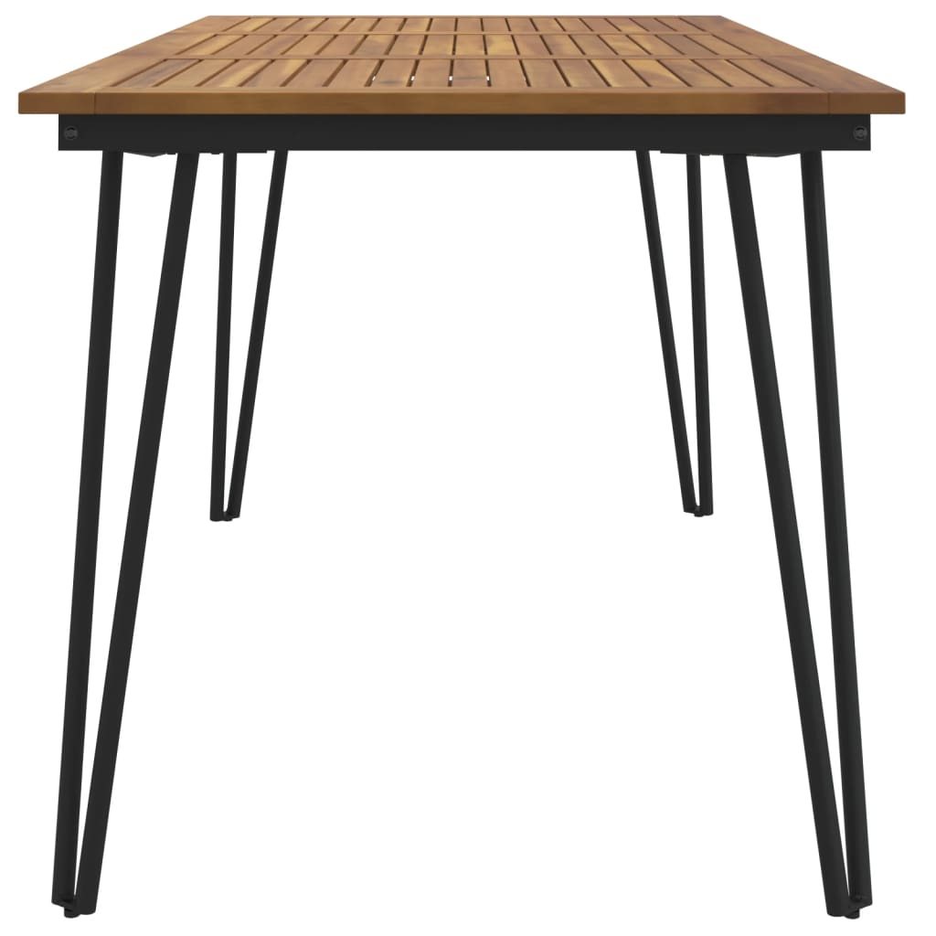 Mesa de jardín con patas en U madera maciza acacia 148x80x75 cm vidaXL