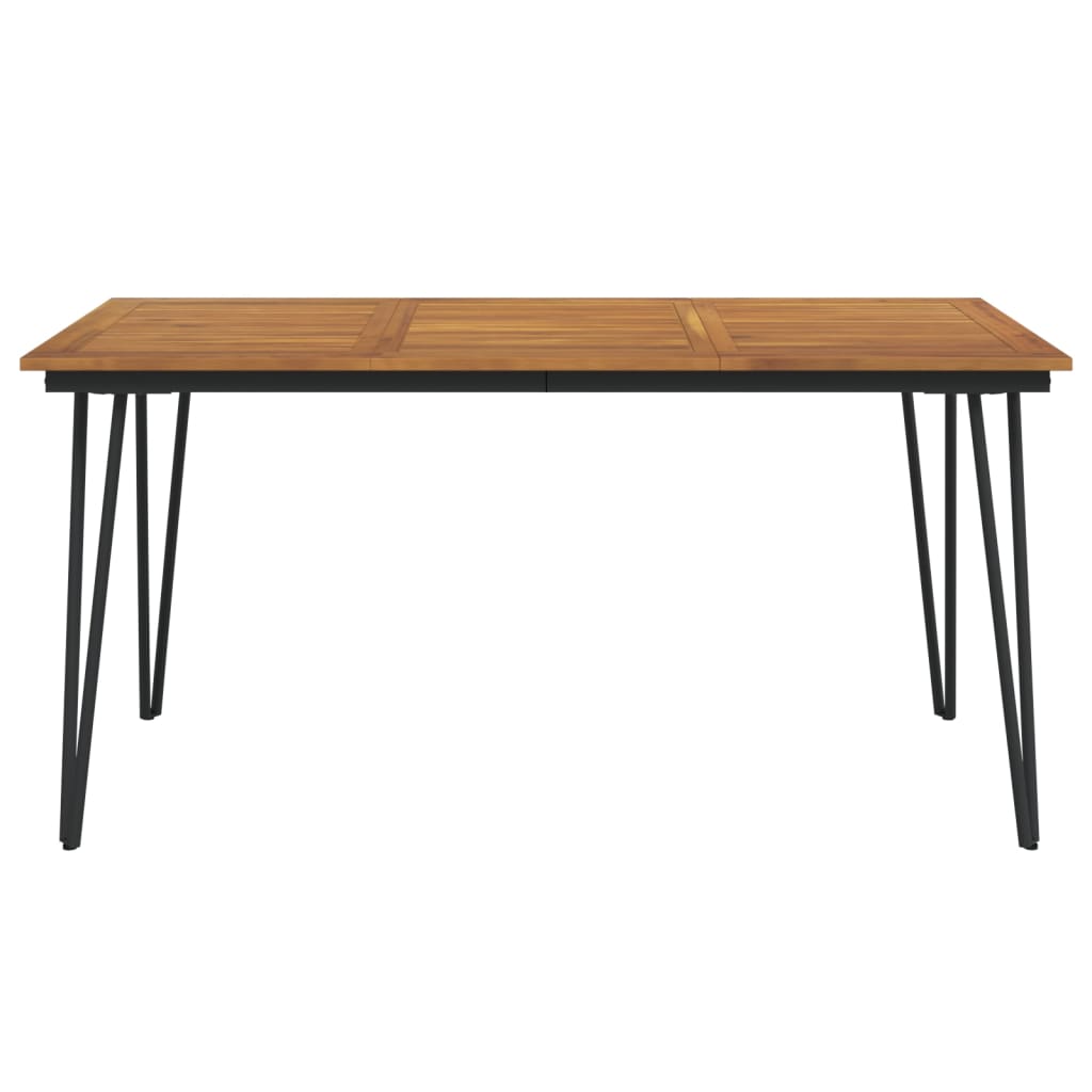 Mesa de jardín con patas en U madera maciza acacia 160x80x75 cm