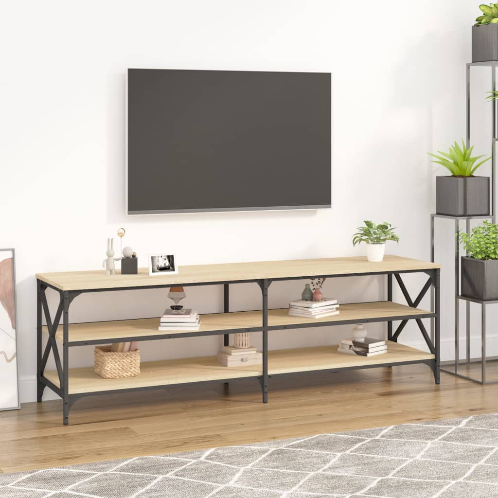 Vetonek Mueble de TV madera contrachapada roble Sonoma 160x40x50 cm