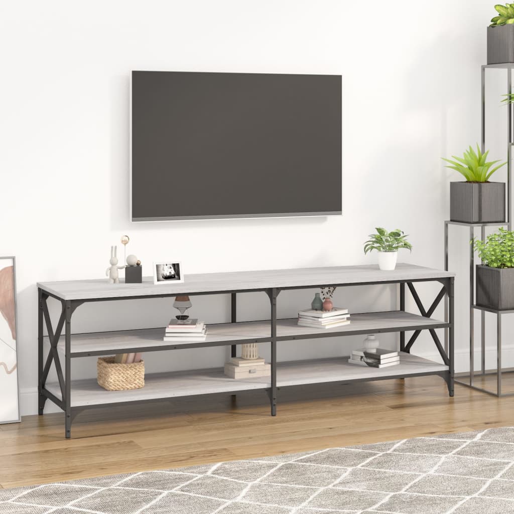 Vetonek Mueble de TV madera contrachapada gris Sonoma 160x40x50 cm