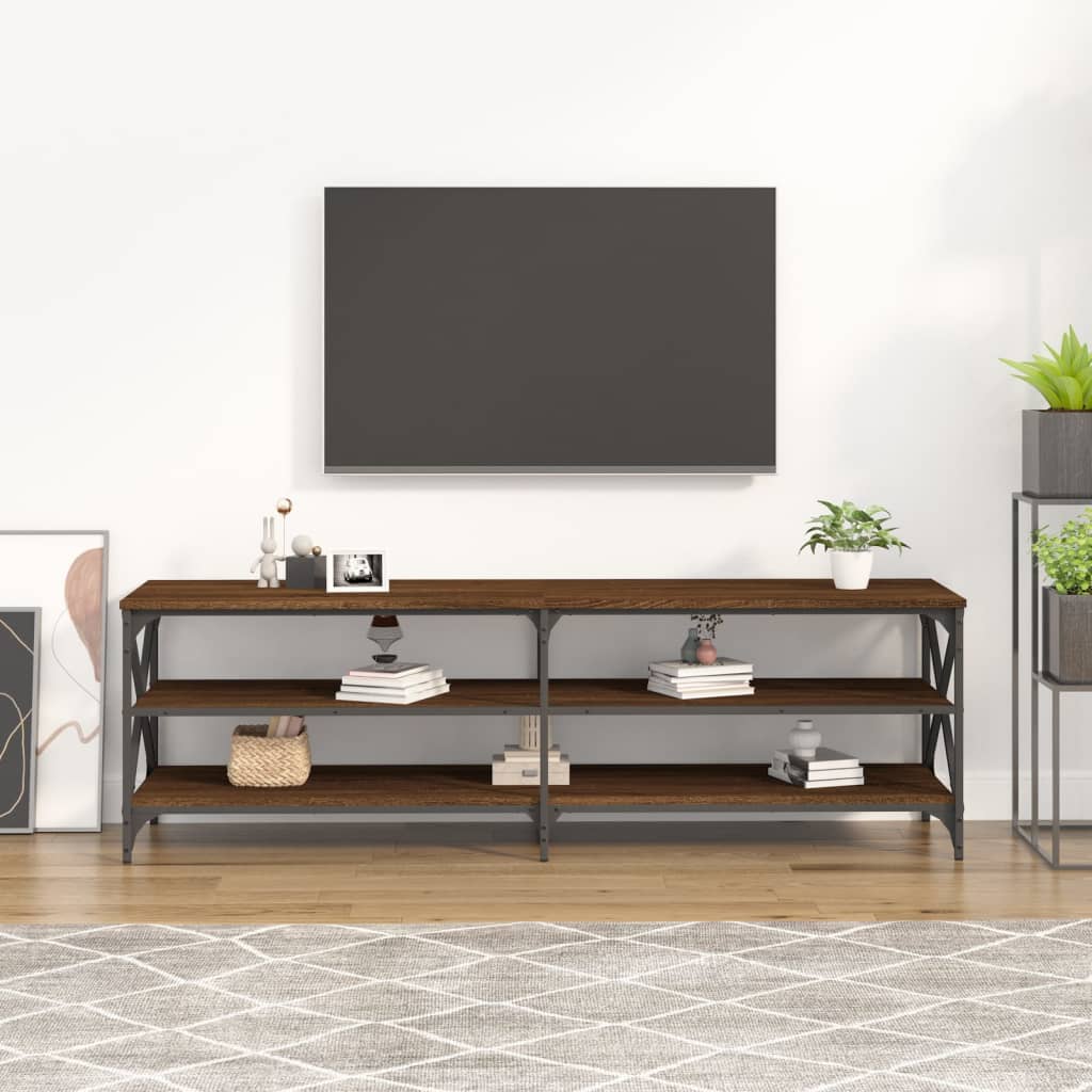 TV furniture Brown wood oak 160x40x50 cm