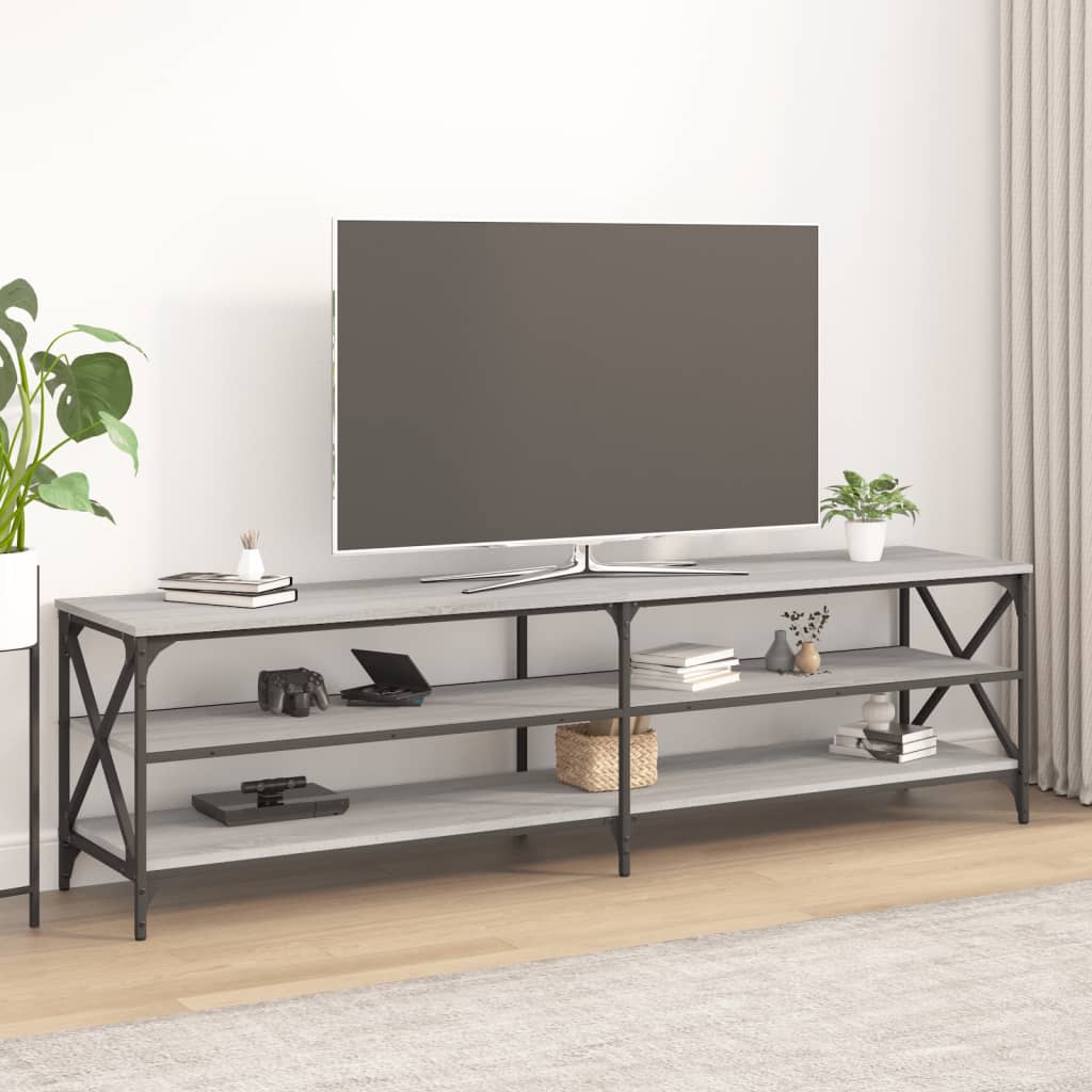 Vetonek Mueble para TV madera contrachapada gris Sonoma 180x40x50 cm