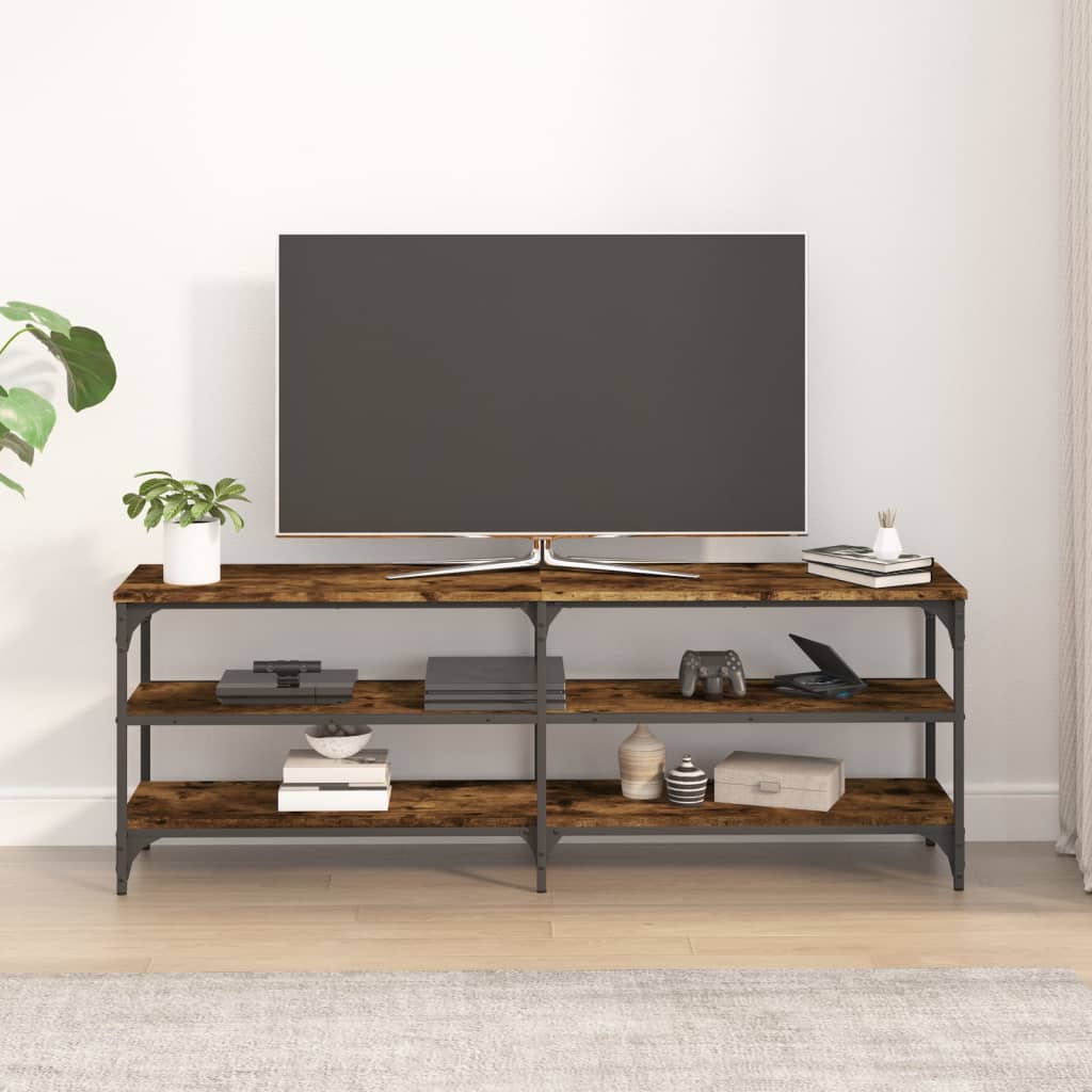 Mueble de TV madera roble ahumado 140x30x50 cm