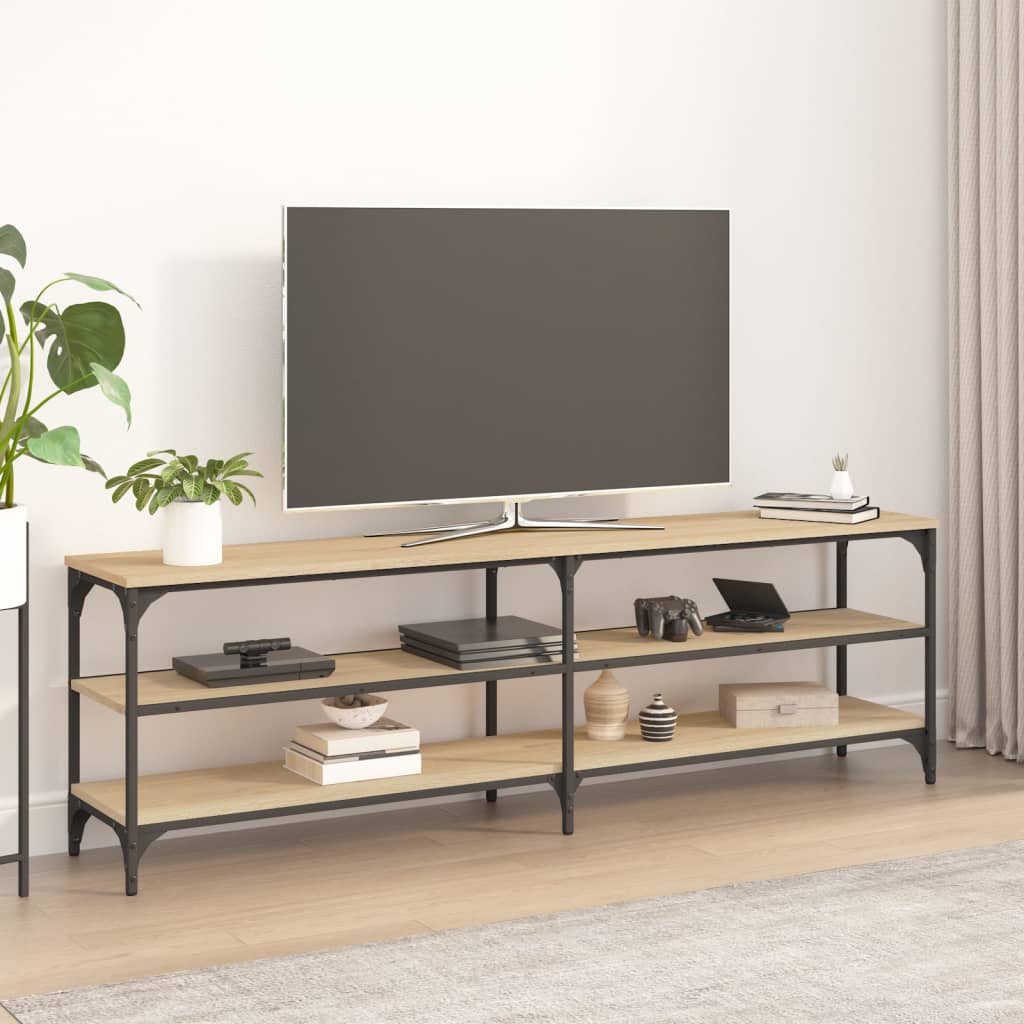 Vetonek Mueble de TV madera contrachapada roble Sonoma 160x30x50 cm