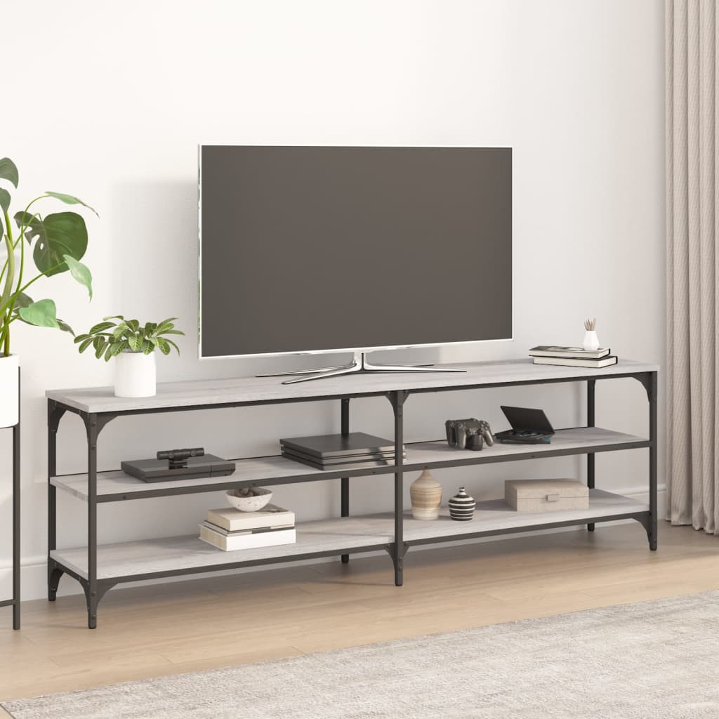 Vetonek Mueble de TV madera contrachapada gris Sonoma 160x30x50 cm