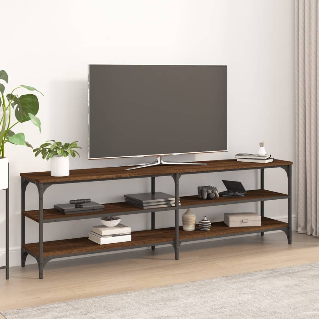 Vetonek Mueble de TV madera contrachapada roble marrón 160x30x50 cm