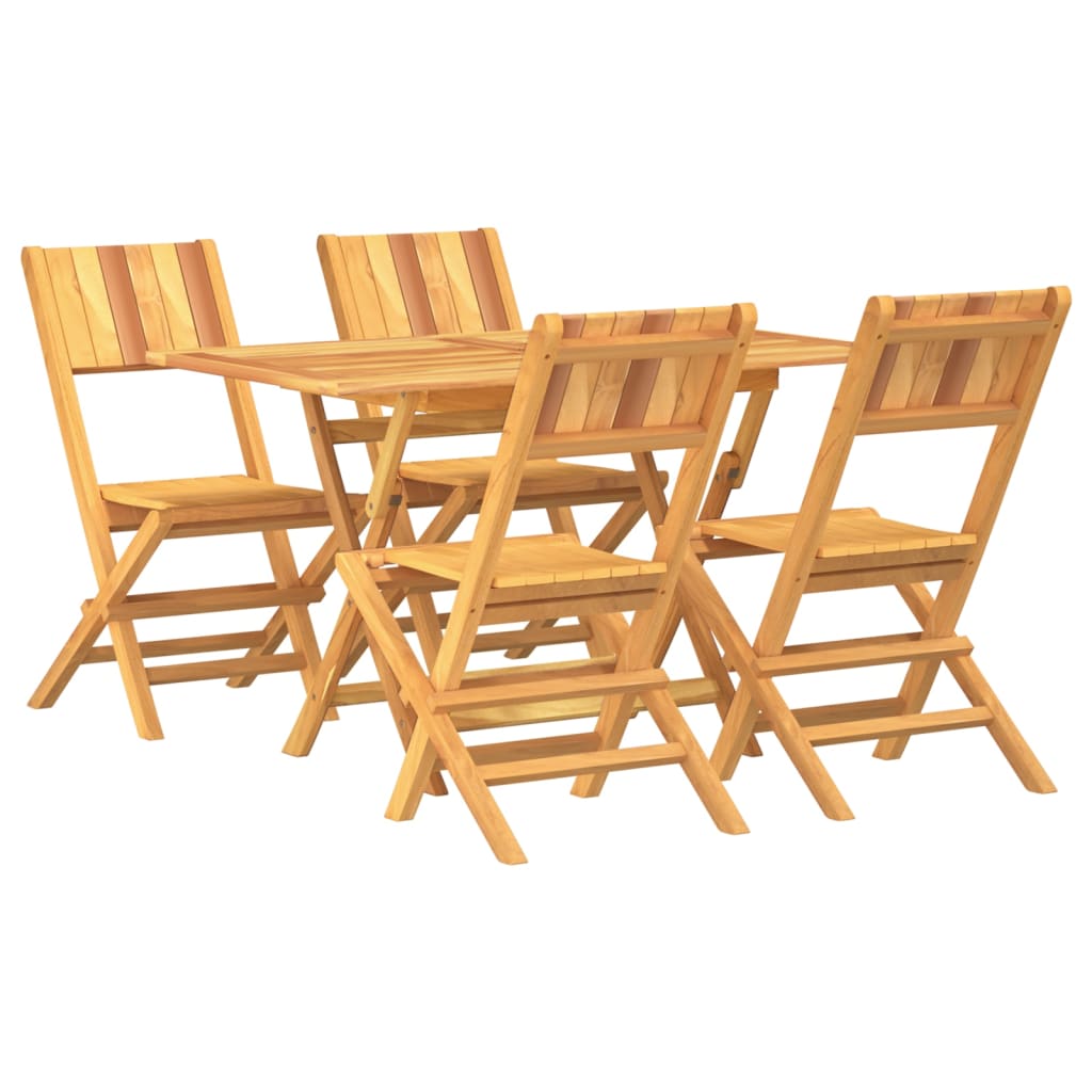 Juego de comedor para jardín 5 piezas madera maciza de teca vidaXL