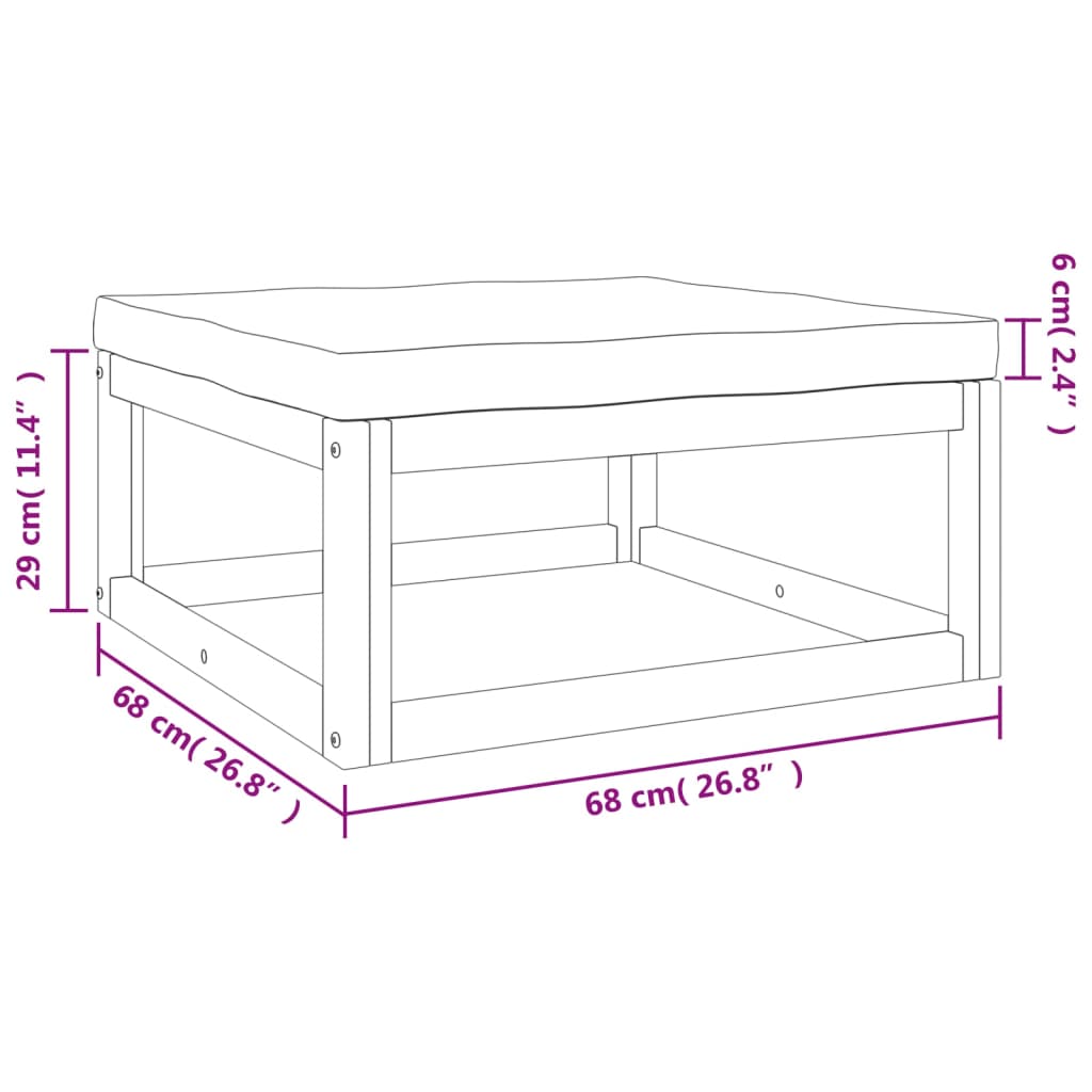 Set muebles de jardín 8 pzas madera maciza y cojines gris taupé vidaXL