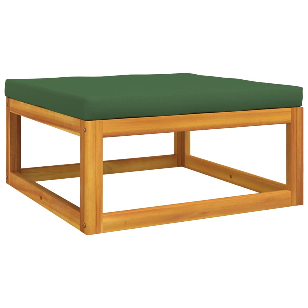 Set de muebles de jardín 8 pzas madera maciza con cojines verde vidaXL