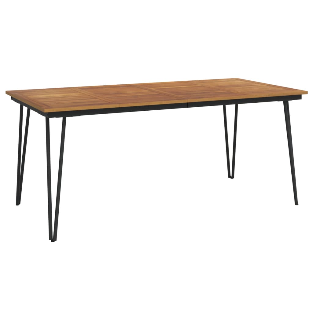 Juego de comedor de jardín 5 pzas madera maciza acacia y metal vidaXL