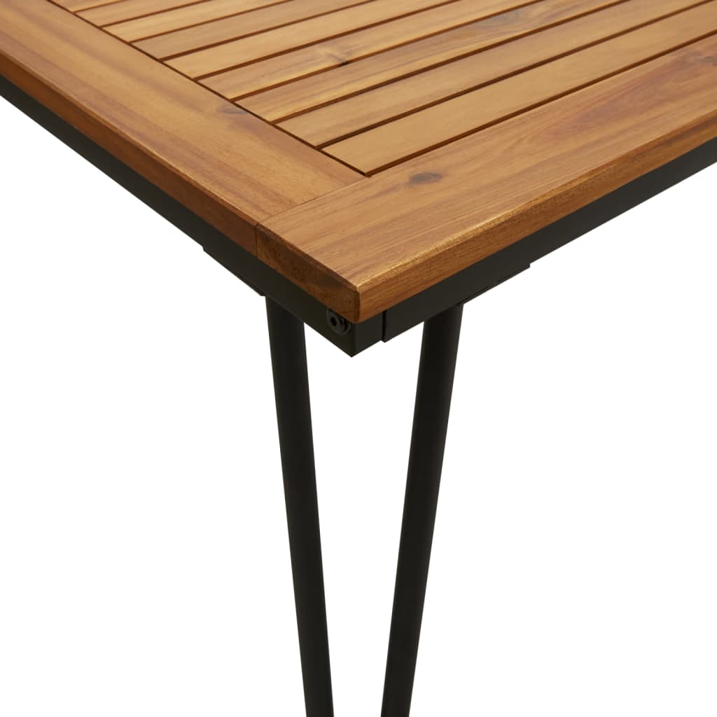 Juego de comedor de jardín 5 pzas madera maciza acacia y metal vidaXL